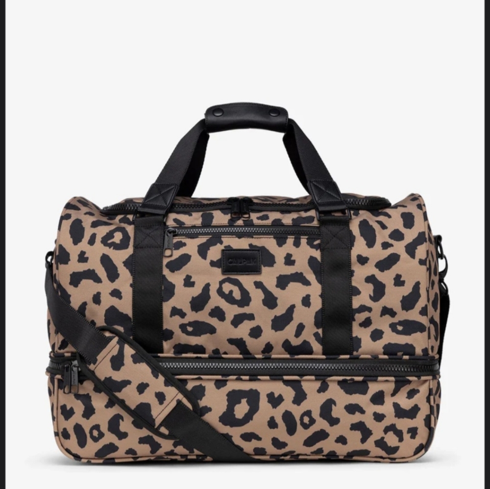 "Stevyn" CALPAK Leopard Print Duffel Bag